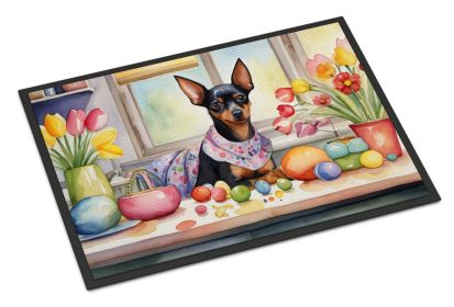 NEW Decorating Easter Miniature Pinscher Doormat Front Door Mat Indoor Outdoor Rugs for Entryway, Non Slip Washable Low Pile, 18H X 27W