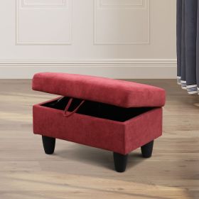 Red Flannel Living Room Sofa Set Ottoman