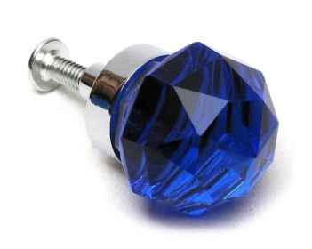 SMALL Dark Blue Solid Crystal Glass DrawerDoor Pull