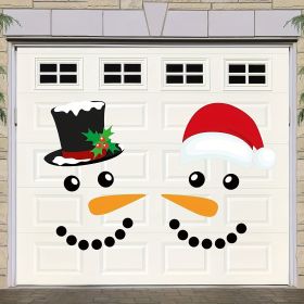 1 Set, Magnet Sticker, Merry Christmas Decorative Garage Door Decorative Snowman Magnet Sticker, Refrigerator Snowman Face Garage Sticker Set