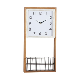 DecMode 24 In. Brown Farmhouse Wall Clock