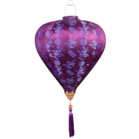 Cloth Hanging Lantern for Home Garden Durable Chinese Traditional Lantern Lampshade DÃ©cor 14", Purple