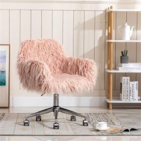 Modern Faux fur home office chair, fluffy chair for girls, makeup vanity Chair