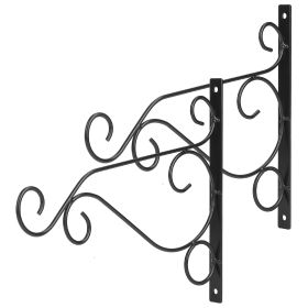 2Pcs Iron Plant Hanging Bracket Plant Hanger Wall Hooks For Bird Feeder Lanterns Wind Chimes