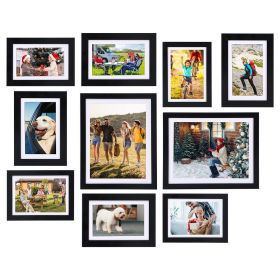 10Pcs Picture Frames Set Wall Desktop Display Photo Frame 4Pcs 5x7in Collage Frames 4Pcs 6x8in Frames 2Pcs 8x10in Gallery Frames Black