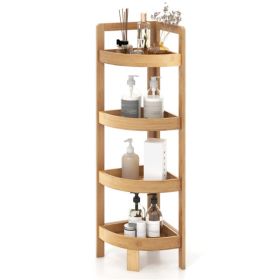 Bamboo bathroom rack, bathroom storage rack with 4 layers Storage Space