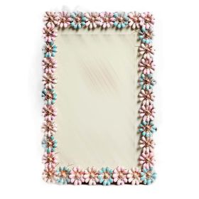 Blue Pink Flower 4x6 Metal Picture Frame Wedding Photo Frame Tabletop Display