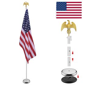 8FT Sectional Flag Pole, Eagle, Silver