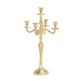 DecMode 5 Holder Gold Aluminum Candelabra