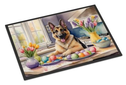 NEW Decorating Easter German Shepherd Doormat Front Door Mat Indoor Outdoor Rugs for Entryway, Non Slip Washable Low Pile, 18H X 27W