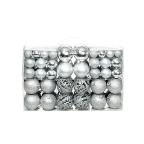 100 Piece Christmas Ball Set 1.2"/1.6"/2.4" Silver