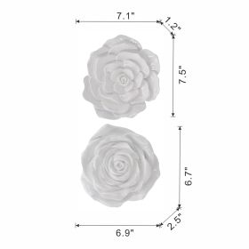 S/2 White Rose Hanging Wall Accents