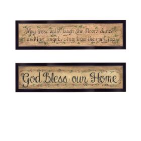 "Blessed Home" 2-Piece Vignette by Gail Eads, Black Frame