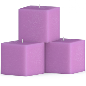 Candwax 3 inch Pillar Candles for Home Set of 3 pcs - Unscented and Long Lasting Candles Ideal for Romantic