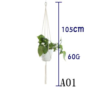 Flower Pot Net Bag Beige Cotton Rope Indoor Plant Hanger Hanging Basket Sling (Option: 31 Style)