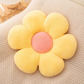 Flower Pillow,Flower Shaped Throw Pillow Butt Cushion Flower Floor Pillow,Seating Cushion (Color: yellow, size: M)