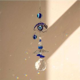 1pc Crystal Sun Catchers, Blue Butterfly Evil Eye Suncatcher Indoor Window With Prism Ball (Style: Evil Eye)