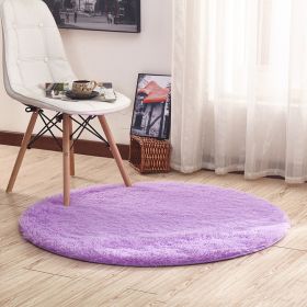 Round Rug for Bedroom, Fluffy Round Circle Rug for Kids Room (Color: purple, size: 100x100cm)