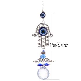 1pc Crystal Sun Catchers, Blue Butterfly Evil Eye Suncatcher Indoor Window With Prism Ball (Style: Palm)