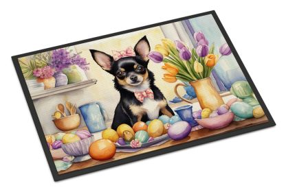 NEW Decorating Easter Chihuahua Doormat Front Door Mat Indoor Outdoor Rugs for Entryway, Non Slip Washable Low Pile, 18H X 27W (Default: Default)