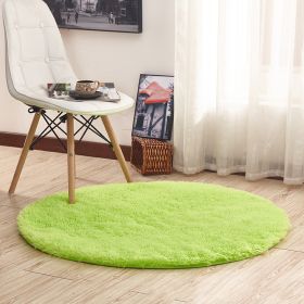 Round Rug for Bedroom, Fluffy Round Circle Rug for Kids Room (Color: Green, size: 160x160cm)